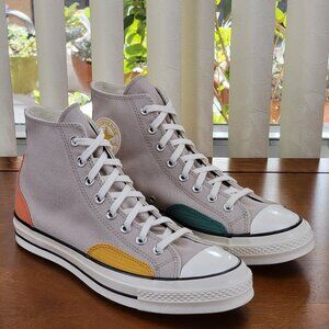 Converse Men's Chuck 70 Hi 'Zesty Neutrals' A05122C String/Algae Coast/Orange 10